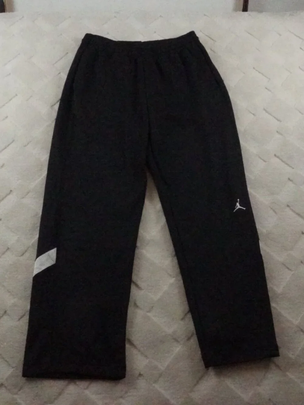 Jordan Dri-Fit Fleece Pants Mens Large Black Track Pants Straight Leg Stretch